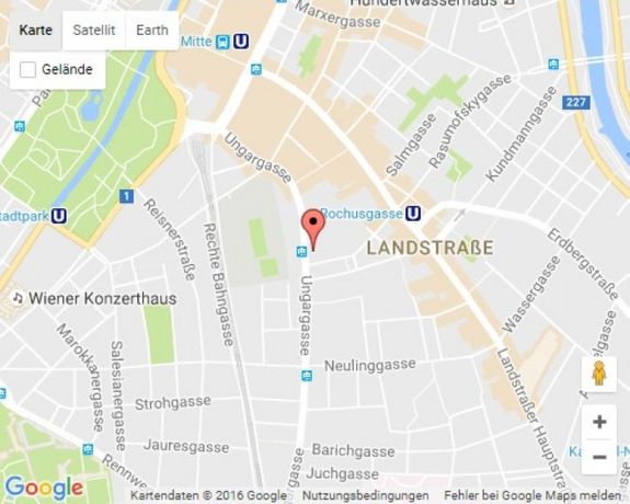 Karte zur Werkstatt Ungargasse 29
